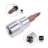 sourcing map 3/8" Drive x PH2 Phillips Bit Socket, S2 Steel Bits, CR-V Sockets 48mm Length (for Hand Use Only)