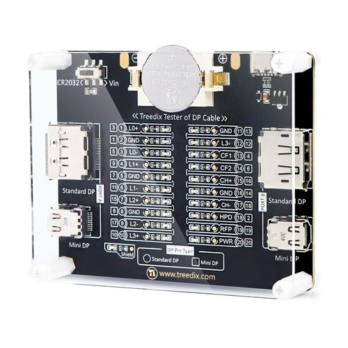 Treedix DisplayPort Cable Tester for Standard DisplayPort Cable and Mini DisplayPort Cable, 20 LED Light Status Indictor to Check Disorder Short Open for DP1.0, 1.1, 1.2,1.2a，1.3, 1.4, 2.0, 2.1