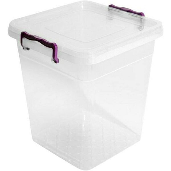 Easy Shopping® Clear Plastic Storage Box Lid Clip Locking Office Home Kitchen Food Container Multi-Purpose (5L Deep Container)