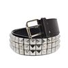 Zac's Alter Ego Three Row Pyramid Studded Black PU Belt