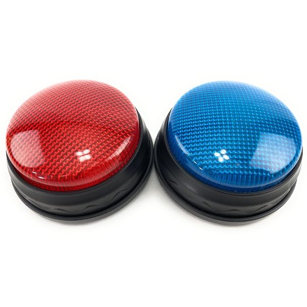 Matty's Toy Stop Lights & Sounds Electronic 3 Mode Red & Blue Game Answer Buzzer and Count Down Timer Gift Set Bundle (Perfect for Games, Classrooms, etc.) - 2 Pack