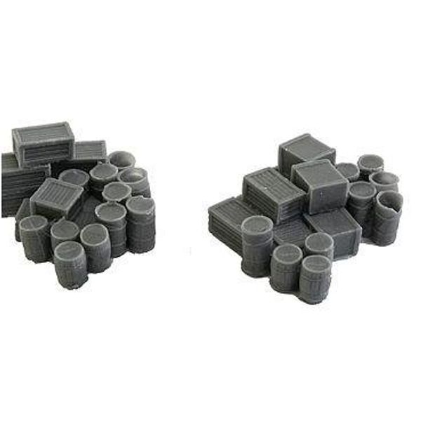 BAR MILLS N SCALE MODEL TRAIN BUILDINGS - ASSORTED CRATES & BARRELS - 01001