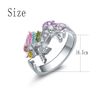 Clataly Rainbow Unicorn Ring with Rhinestones Adjustable Opening Cartoon Unicorn Girls Ring
