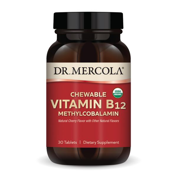 Organic Chewable Vitamin B12 | Dr Mercola | 30 Tablets