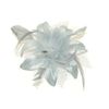 Bride Boutique Wedding Races Prom Feather & Net Flower Design Hair Comb Fascinator (Silver Grey)