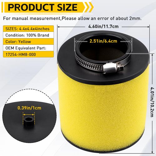 TRX 250 Air Filter Replacement for Honda Recon 250 TRX250 TRX250TE TRX250TM ATV Sportrax 250 TRX250EX TRX250X RECON 250 17254-HM8-000