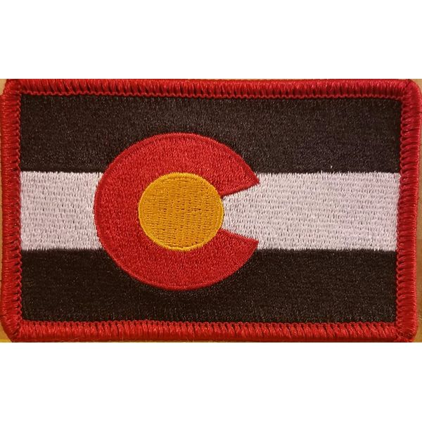 COLORADO Flag Tactical Custom & Unique Iron-On Patch Morale Emblem Red Border 