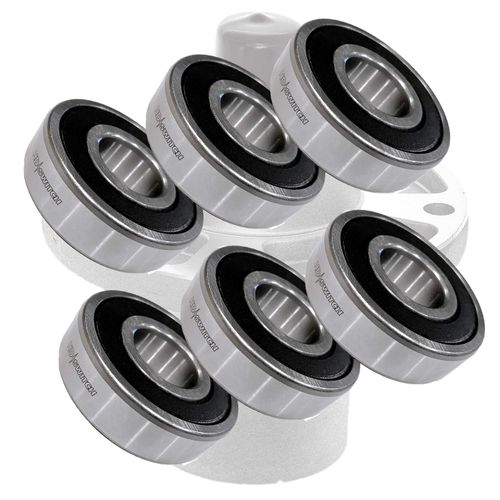 HD Switch - 6 Pack - C3 OEM Upgrade - Deck Spindle Bearing Rebuild Kit fits Hustler 601804 607418 Sport, Raptor SD SDX, Big Dog R & C Series, Flip-Up, Lawn Mower, Zero Turn w/High Temperature Grease