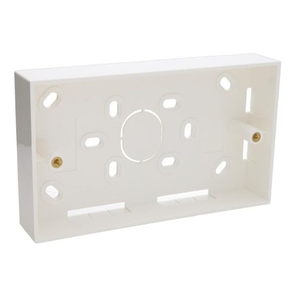 Surface Mount Double Patress Box, 27mm Deep, White