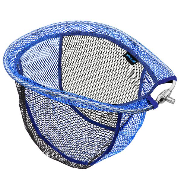 Sanlike Fishing Net, Large Rubber Net, Replacement Net, Landing Net, Egg Net, Aluminum Frame, Foldable, Fishing Net, Spare Net, Shore Replacement Net, Shore Ball, Compact, Portable, Fishing Gear, Sea Fishing, Black, Blue, S Size