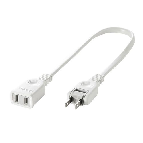 Sanwa Supply TAP-EX21003 Electric Power Extension Cord, 1 ft (0.3 m), Swing Plug with Fire Prevention Insulated Cap
