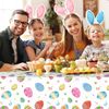 YIAJIA Easter Table Cloth, Easter Table Decorations, Easter Egg Hunt Fabric Tablecloth, Waterproof Reusable Easter Table Cover for Easter Party Supplies 274x137cm