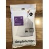 Code L 20 Ct SIMPLEHUMAN Custom Fit Trash Bags Can Liners Refill Size White Pack