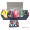 docsmagic.de Premium Magnetic Tray Long Box Dark Blue Medium - Card Deck Storage