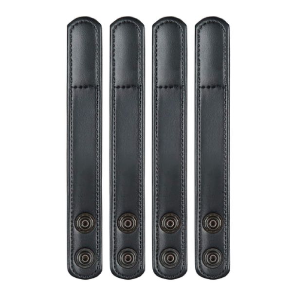 BIANCHI Model 7906 Belt Keepers with Brass Snap (4-Pack), Plain Black, Model: 1016892