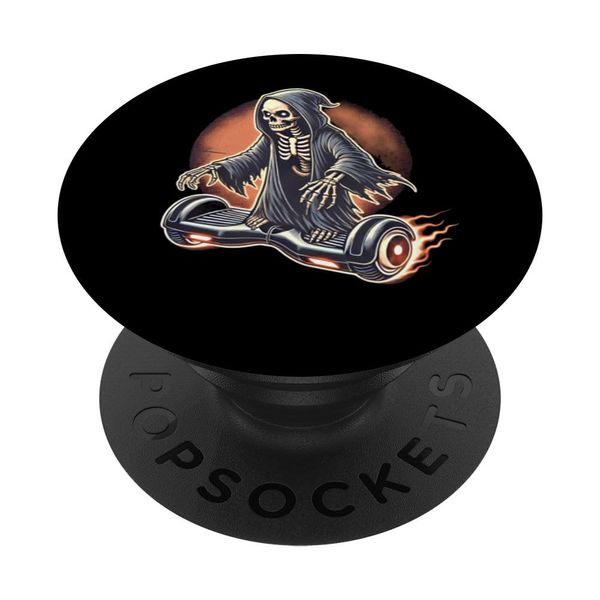 Skeleton Hoverboard Funny Halloween Costume Hover Board Ride PopSockets Standard PopGrip