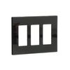 Eaton PJS263BK Decorator Screwless Wallplate, 3-Gang, Black