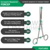 2pc Set 8" Straight & Curved Hemostat Forceps Locking Clamps Set German Grade
