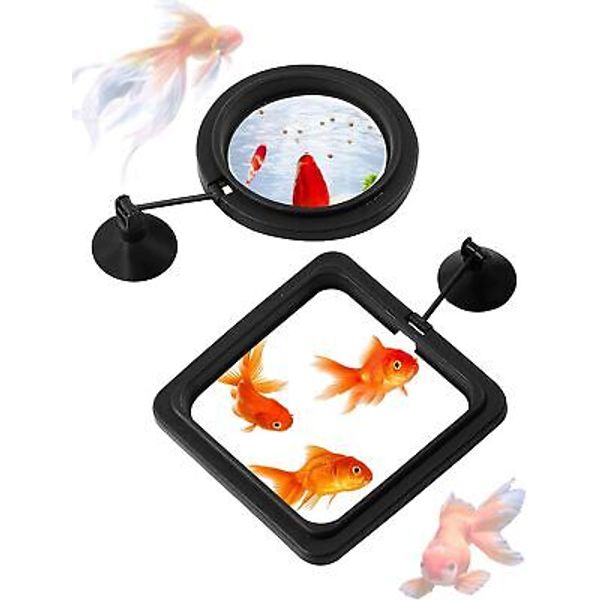 Fish Feeding Ring Set Round and Square Floating Food Feeders with Suction...