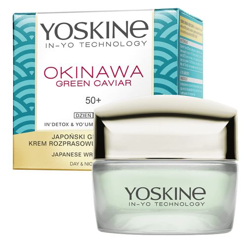 Yoskine Okinawa Green Caviar Day Night Cream 50+ Anti-Ageing Moisturiser with Green Caviar Extract for Radiant Skin 50 ml