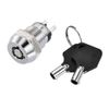 Sourcingmap 12mm 2 Positions Key Locking Push Button Switch with 2 Keys NO-Off Silver Tone
