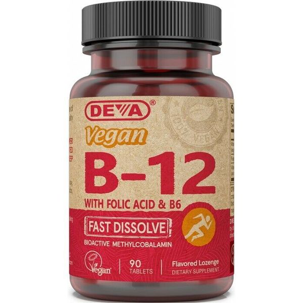 Deva Fast Dissolve B-12 with B-6 & Folic Acid,Methylcob