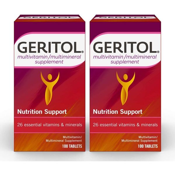 Geritol Complete Multi-Vitamin Mineral Supplement Tablets, 100-Count Bottles by Geritol - Pack of 2