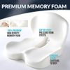 Memory Foam Seat Cushion Lumbar Support Ergonomic Back Support for Office Car US