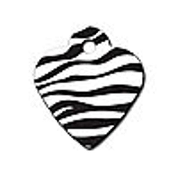 ZEBRA PRINT PERSONALIZED SMALL HEART PET ID TAG