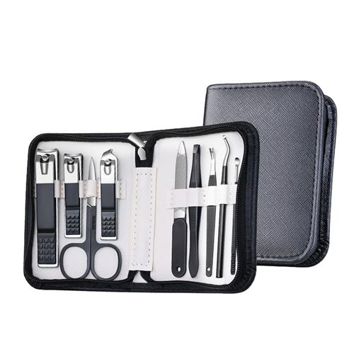 Nail Clippers, Stainless Steel, Nail Care Set, 9-Piece Set, Nail File, Nail Pusher, Cuticle, Includes Pusher Included, Carrying Case Included