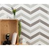 3" x 10" Chevron Ceramic Silver Mist Blue Spanish Tile (2pcs, one Left, one Right)