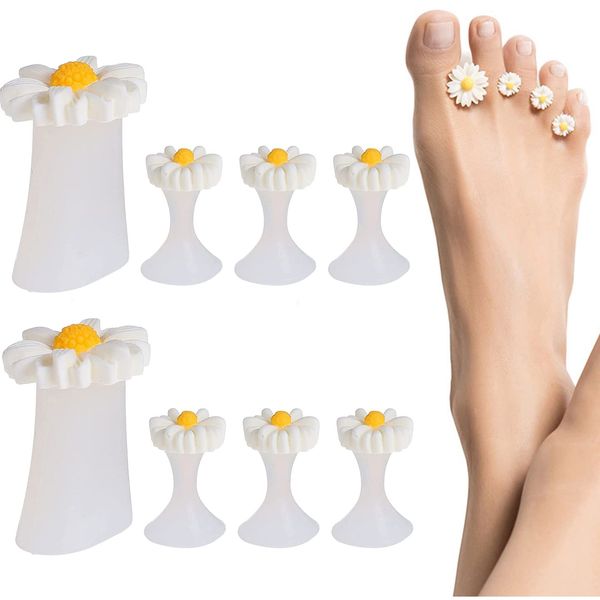 Separatori Dita Piedi, Toe Separators, Separatori di Dita, Separatore Per Unghie, Divisori per Unghie for DIY Art Manicure Reusable Separatori di Punta for Home and Salon Use, 8 Pack