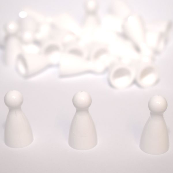 YCS Ltd White Halma Pawns 24mm x 25 Pack (Ages 4+)