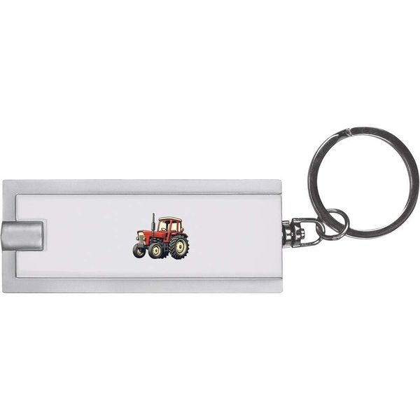 Azeeda 'Red Farm Tractor' Keyring LED Torch (KT00040955)