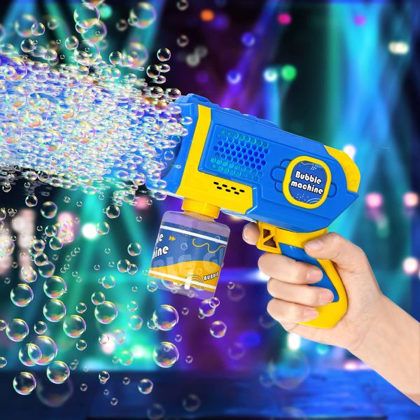 Aomevoleo Electric Bubble Bazooka, Automatic Bubble Gun, Leak Proof, LED Light, Children's Toy, Outdoor Play, Picnic, Camping, Wedding, Birthday, Gift (Blue)