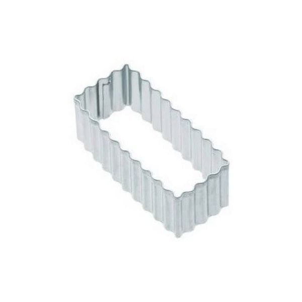 KitchenCraft KC3433 Rectangle Cookie Cutter, Fluted, Stainless Steel, 7.5 x 4 x 2.5 cm, Silver