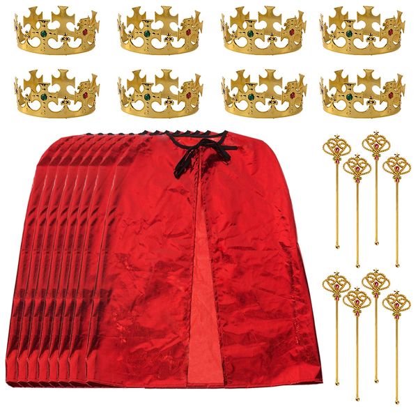 Tigerdoe King Party Set for Children- 24 pc Set- Royal King Costume Set for Kids- Dress Up for Pretend Play- Child Role Play- Costume Accessories