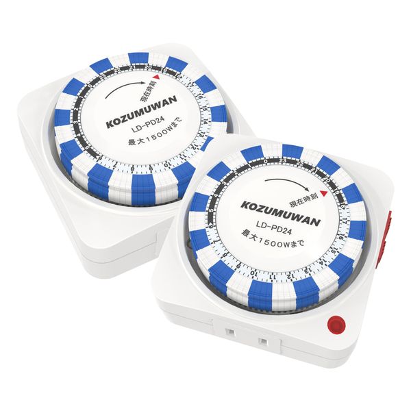 Timer Switch, 24 Hours, Programming Outlet Directly Connected, White, 15 Minutes Units, Repeat Function, Program Timer, Timer Outlet, Timer Type, Power On/Off, Automatic Turning Off