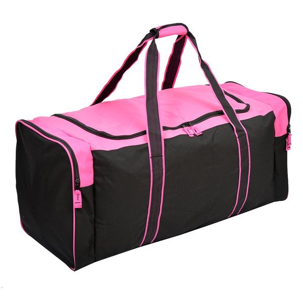 Jetstream Heavy Duty Multi Pocket Large Sports Gym Equipment 3-Pocket Travel Duffel Bag (36 Inch, Pink)