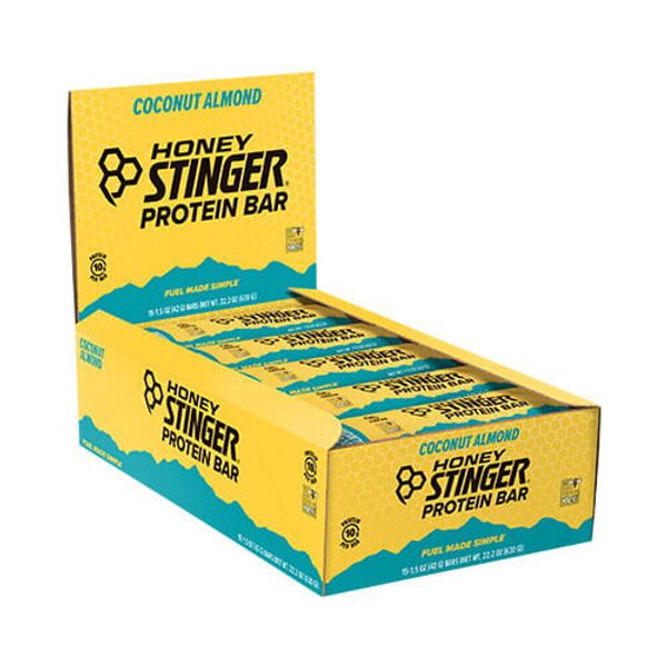 Honey Stinger Protein Snack Bars 15 Pack [Coconut Almond] 1.5oz w Dark Chocolate