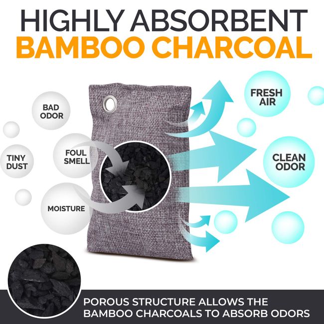 Nature Fresh Air Purifier Bags, Bamboo Charcoal Air Purifying Bags,  Activated Charcoal Air Purifying Bag Odor Eliminators 