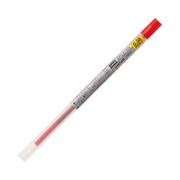 Mitsubishi Pencil Style Fit UMR10938.15 Ballpoint Pen Refill, 0.015 inch (0.38 mm), Red