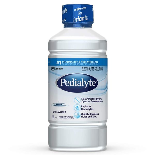 Pedialyte Electrolyte Solution, Hydration Drink, 1 Liter, 8 Count, Unflavored