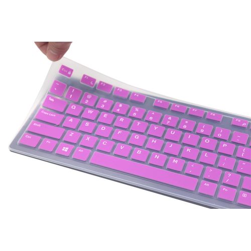Keyboard Skin Compatible for Dell KB216 KB216t KB216d Wired & KM636 Wireless Keyboard, Dell Optiplex 5250 3050 5460 7450 7050, Dell Inspiron 24" 27" 5400 5490 7700 7790 All-in one Keyboard (Purple)