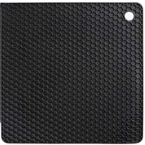 Silicone Table Trivet Mat Non-Slip Heat Resistant Pad Waterproof Hot Pads for Cooking, Spoon Rest, Hot Dishes, Pots & Pans, Square Pattern, Black