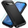 for Pixel 8a Case with Screen Protection: Heavy Duty Protective Shockproof and Scratch Proof Cell Phone case for Google Pixel 8a-Black