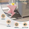 LeisureMod Randolph Modern Triangle End Table in Pink Set of 2