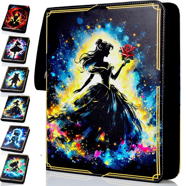 KarlyPro Trading Binder Compatible with Lorcana Cards 990 Pockets Collectible Card Holder for MTG Other TCG Trading Cards with 55 Sleeves(LOR-6)