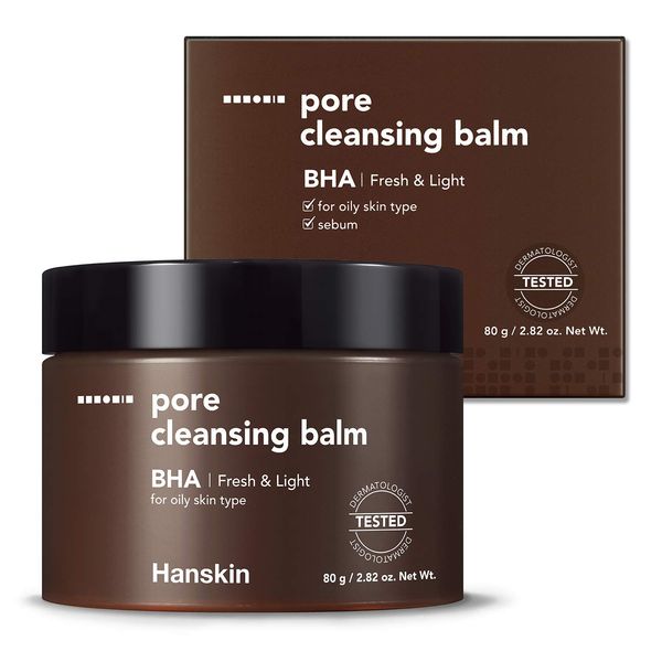 Hanskin BHA Pore Cleansing Balm, Gentle Blackhead Cleanser and Makeup Remover for Combination and Oily Skin [BHA/2.82 oz]