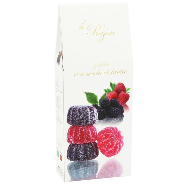 Le Preziose Italian Fruit Jelly Sweets with Fruit Juice 7.9oz (Blackberry & Raspberry)